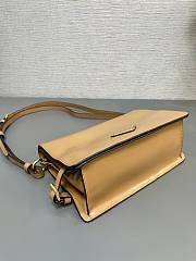 Fortok Prada Patent Leather Messenger Bag Tan 1BD082 23x15x8.5cm - 4
