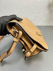 Fortok Prada Patent Leather Messenger Bag Tan 1BD082 23x15x8.5cm - 3