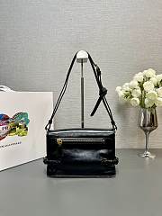 Fortok Prada Patent Leather Messenger Bag Black 1BD082 23x15x8.5cm - 6