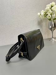 Fortok Prada Patent Leather Messenger Bag Black 1BD082 23x15x8.5cm - 2