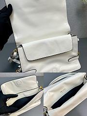 Fortok Prada Patent Leather Messenger Bag White 1BD082 23x15x8.5cm - 4