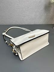 Fortok Prada Patent Leather Messenger Bag White 1BD082 23x15x8.5cm - 3