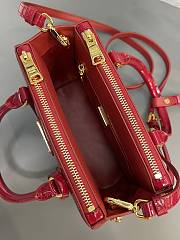 Fortok Prada Galleria Patent Leather Mini Handbag Red 1BA906 20x15x9.5cm - 5