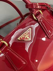 Fortok Prada Galleria Patent Leather Mini Handbag Red 1BA906 20x15x9.5cm - 3