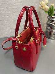 Fortok Prada Galleria Patent Leather Mini Handbag Red 1BA906 20x15x9.5cm - 2