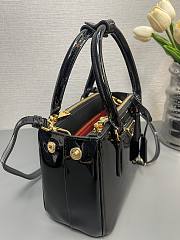 Fortok Prada Galleria Patent Leather Mini Handbag Black 1BA906 20x15x9.5cm - 3