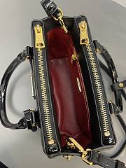 Fortok Prada Galleria Patent Leather Mini Handbag Black 1BA906 20x15x9.5cm - 2