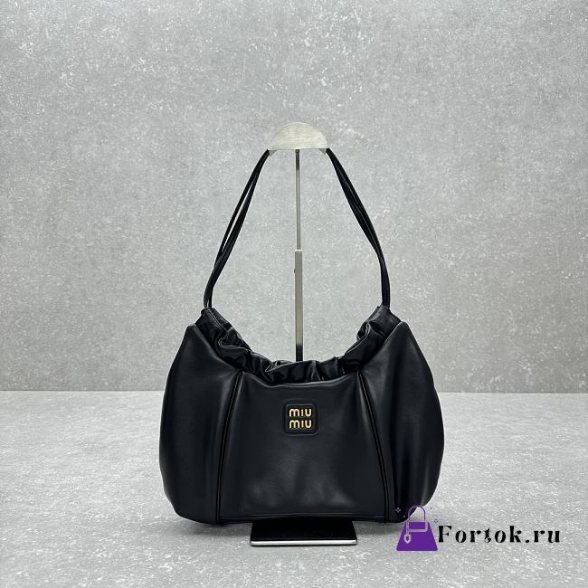 Fortok MiuMiu Cloud Underarm Bag Black 5614 38x19x7cm - 1