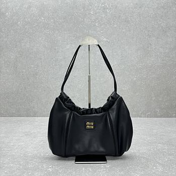 Fortok MiuMiu Cloud Underarm Bag Black 5614 38x19x7cm