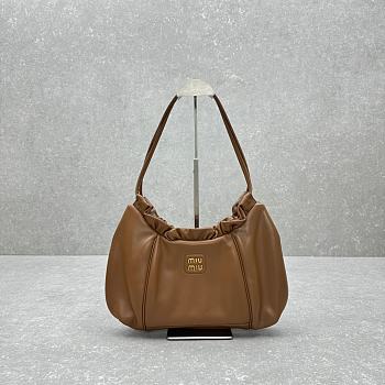 Fortok MiuMiu Cloud Underarm Bag Brown 5614 38x19x7cm