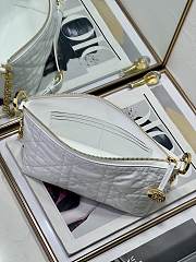 Fortok Dior Diorstar Hobo Bag with Chain White Macrocannage Crinkled Calfskin 28.5x14.5x10cm - 2