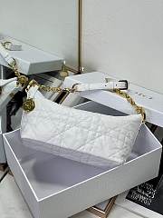 Fortok Dior Diorstar Hobo Bag with Chain White Macrocannage Crinkled Calfskin 28.5x14.5x10cm - 5