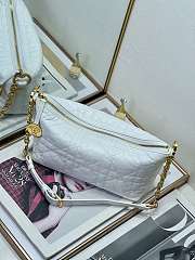 Fortok Dior Diorstar Hobo Bag with Chain White Macrocannage Crinkled Calfskin 28.5x14.5x10cm - 6