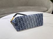 Fortok Dior Diorstar Hobo Bag with Chain Blue Denim Oblique 28.5x14.5x10cm - 6
