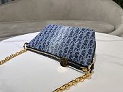 Fortok Dior Diorstar Hobo Bag with Chain Blue Denim Oblique 28.5x14.5x10cm - 4
