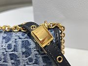 Fortok Dior 30 Montaigne East-West Bag with Chain Blue Denim Oblique 21x12x6cm - 3