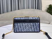 Fortok Dior 30 Montaigne East-West Bag with Chain Blue Denim Oblique 21x12x6cm - 4