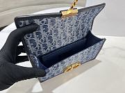Fortok Dior 30 Montaigne East-West Bag with Chain Blue Denim Oblique 21x12x6cm - 5