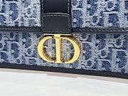 Fortok Dior 30 Montaigne East-West Bag with Chain Blue Denim Oblique 21x12x6cm - 6