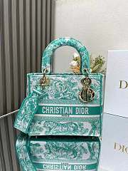 Fortok Dior Lady Bag Tiger Embroidery Green 24x20x11cm - 1