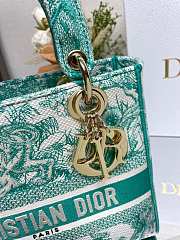 Fortok Dior Lady Bag Tiger Embroidery Green 24x20x11cm - 6