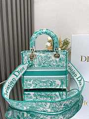 Fortok Dior Lady Bag Tiger Embroidery Green 24x20x11cm - 5