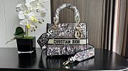 Fortok Dior Lady D-lite Bag Pastoral Flower Winter Lady Diana Embroidery 24x20x11cm - 1