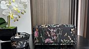 Fortok Dior Lady D-lite Bag Black Flower Winter Lady Diana Embroidery 24x20x11cm - 5