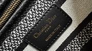 Fortok Dior Lady D-lite Bag Black Flower Winter Lady Diana Embroidery 24x20x11cm - 4