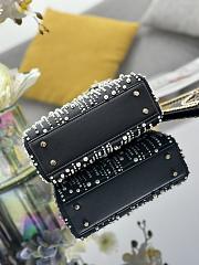 Fortok Dior Lady Three-grid Embroidered Meteor Pearls Bag 17x15x7cm  - 4