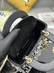 Fortok Dior Lady Three-grid Embroidered Meteor Pearls Bag 17x15x7cm  - 2