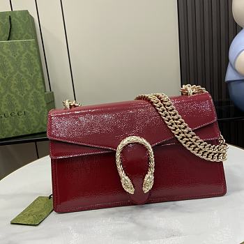 Fortok Gucci Dionysus Shoulder Bag Red Patent Leather 795005 28x16x10.5cm