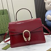 Fortok Gucci Dionysus Top Handle Bag Red Patent Leather 29x20x10.5cm - 1