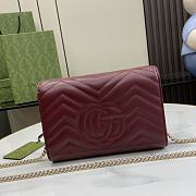 Fortok Gucci Mini GG Marmont Matelassé Bag Burgundy 474575 20x13x6cm - 5