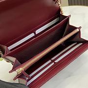 Fortok Gucci Mini GG Marmont Matelassé Bag Burgundy 474575 20x13x6cm - 3