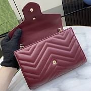 Fortok Gucci Mini GG Marmont Matelassé Bag Burgundy 474575 20x13x6cm - 2