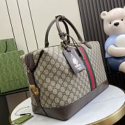 Fortok Gucci Savoy Duffle Bag Beige and Ebony GG Supreme Canvas 763295 42x31.5x21cm - 2