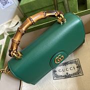 Fortok Gucci Diana Shoulder Bag With Bamboo And Chain In Green Leather 675795 26cm - 6