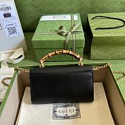 Fortok Gucci Diana Shoulder Bag With Bamboo And Chain In Black Leather 675795 26cm - 6