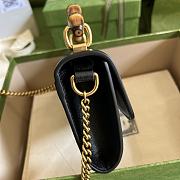 Fortok Gucci Diana Shoulder Bag With Bamboo And Chain In Black Leather 675795 26cm - 3