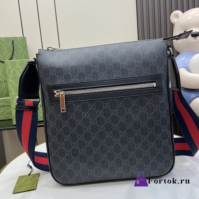 Fortok Gucci GG Crossbody Bag Black 792081 27x28.5x5cm - 1