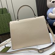 Fortok Gucci Dionysus Top Handle Bag Beige Patent Leather 29x20x10.5cm - 6