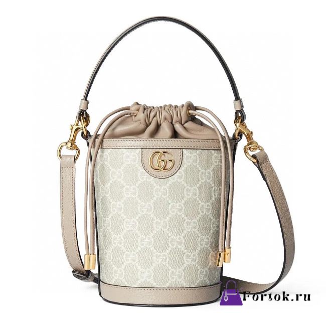 Fortok Gucci Ophidia Bucket Bag Beige 760199 11.5x20x8cm - 1