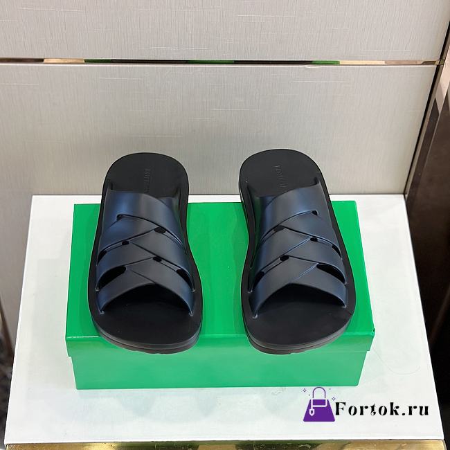 Fortok Bottega Veneta Beach Slippers Black - 1