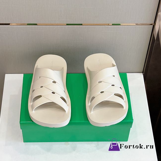 Fortok Bottega Veneta Beach Slippers White - 1