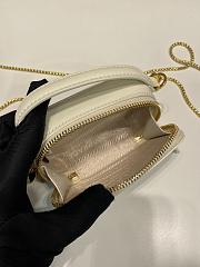 Fortok Prada White Patent Leather Mini Pouch 1NR025 11x6.5x2.5cm - 6