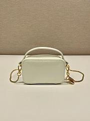 Fortok Prada White Patent Leather Mini Pouch 1NR025 11x6.5x2.5cm - 5