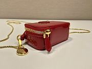 Fortok Prada Red Patent Leather Mini Pouch 1NR025 11x6.5x2.5cm - 6