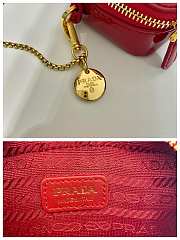 Fortok Prada Red Patent Leather Mini Pouch 1NR025 11x6.5x2.5cm - 5