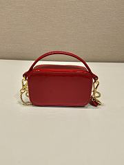 Fortok Prada Red Patent Leather Mini Pouch 1NR025 11x6.5x2.5cm - 3